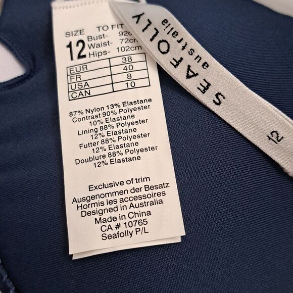 Seafolly Blue Wide Strap Triangle Bikini Top Swimwear‎ - Picture 6 of 6